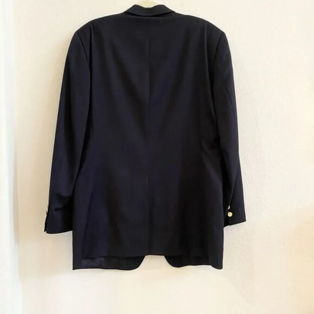 Joseph Feiss‎ International Men Navy Gold 100% Wool Blazer Sport Coat 42 Tall